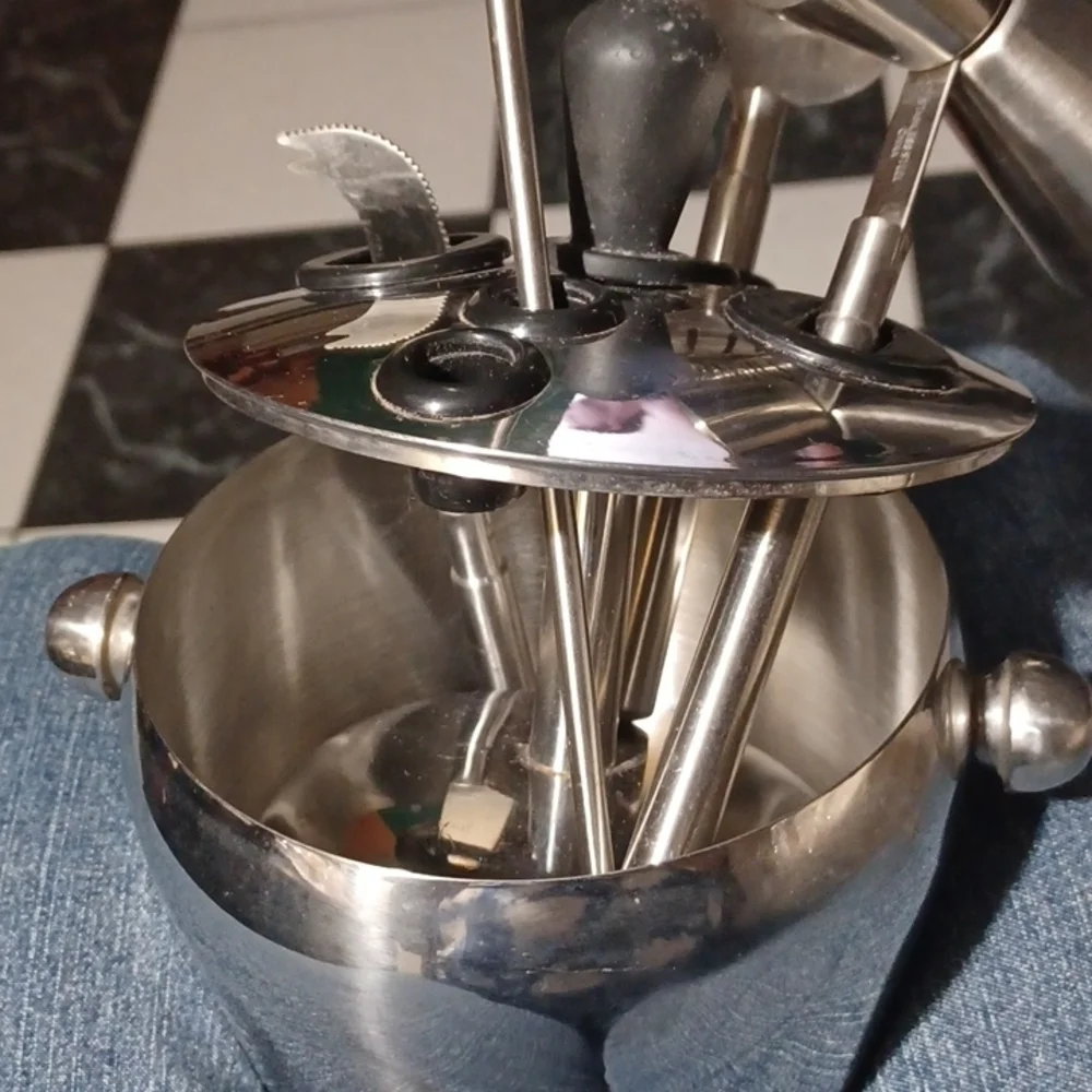 Bar Set Ice Bucket & Bar Tools Accessories, stainless steel, mcm